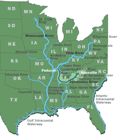Map of United States Inland Waterways