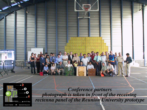 Image of the WPT'01 team, with the rectenna