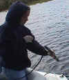Robert McKain bringing up the water samples