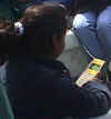 A student using TI-83 graphing calculator