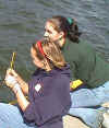 Randolyn Roberts and Nicole Smith performing water tests