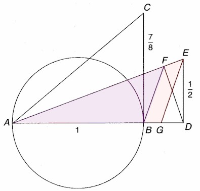 Triangle AFB and AEG similarity diagram