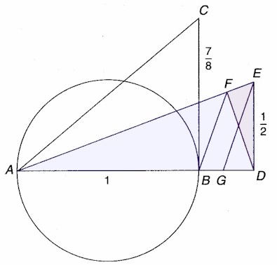 Triangle FED and DEA similarity diagram